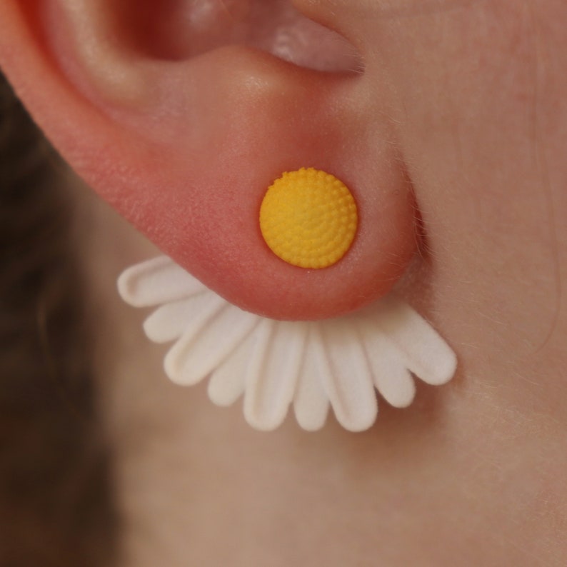 Flower Petal Earring Jackets 3D Printed