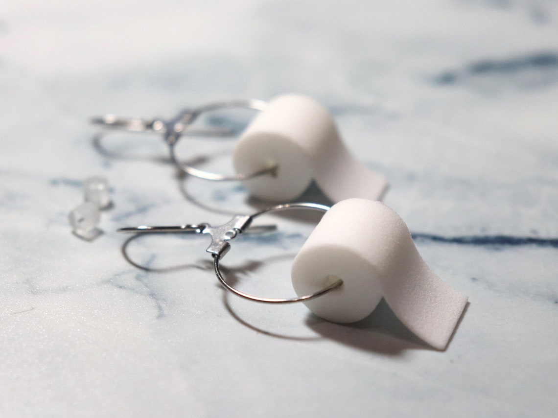 Toilet Paper Roll Earrings 3D Printed Nylon & Stainless Etsy