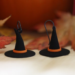 Pendientes de sombrero de bruja, joyas de bruja, joyas de Halloween, joyas góticas, pendientes espeluznantes para fiesta de Halloween, bisutería, disfraz de bruja
