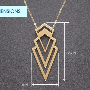 Valorous Necklace, Art Deco Jewelry, 3D Printed Jewelry, Silver Jewelry for Women, Gold Trendy Jewelry, Sterling Geometric Jewelry image 6