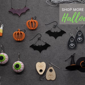 Wireframe Pumpkin Earrings, 3D Printed Harvest Fall Jewelry image 9