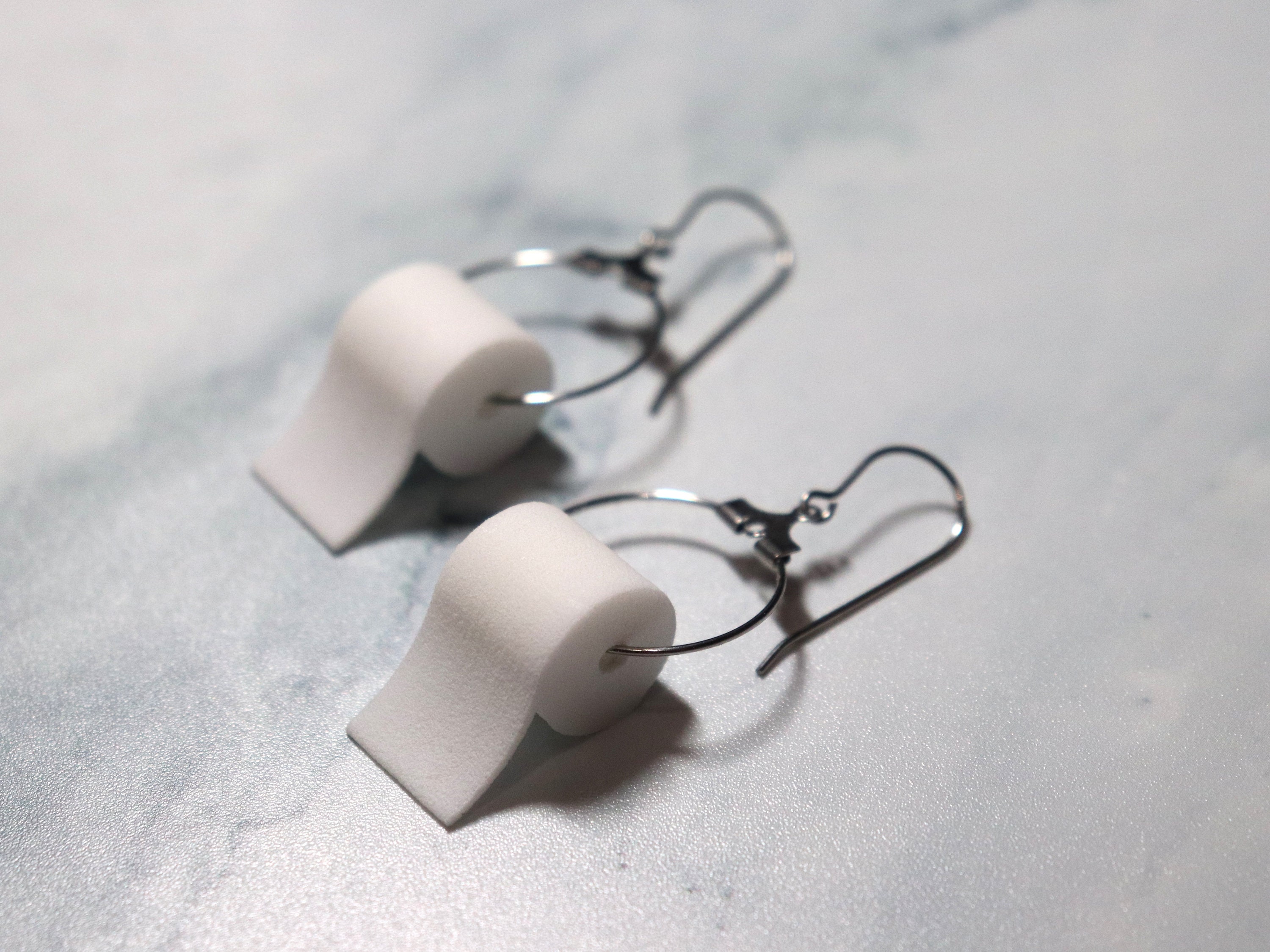 Toilet Paper Roll Earrings 3D Printed Nylon & Stainless Etsy
