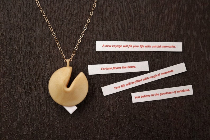 Fortune Cookie Pendant With Message 3D Printed Nylon Take Etsy