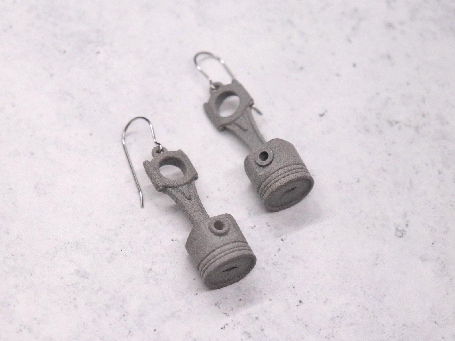 Piston and Connecting Rod Earrings 3D Printed Nylon Jewelry Etsy