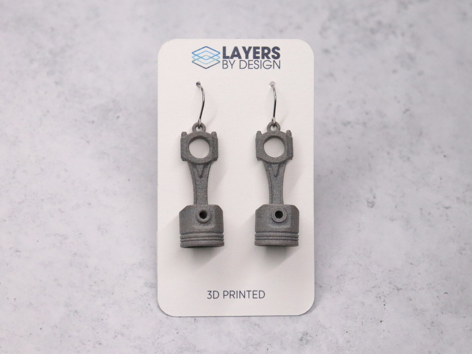 Piston and Connecting Rod Earrings 3D Printed Nylon Jewelry Etsy