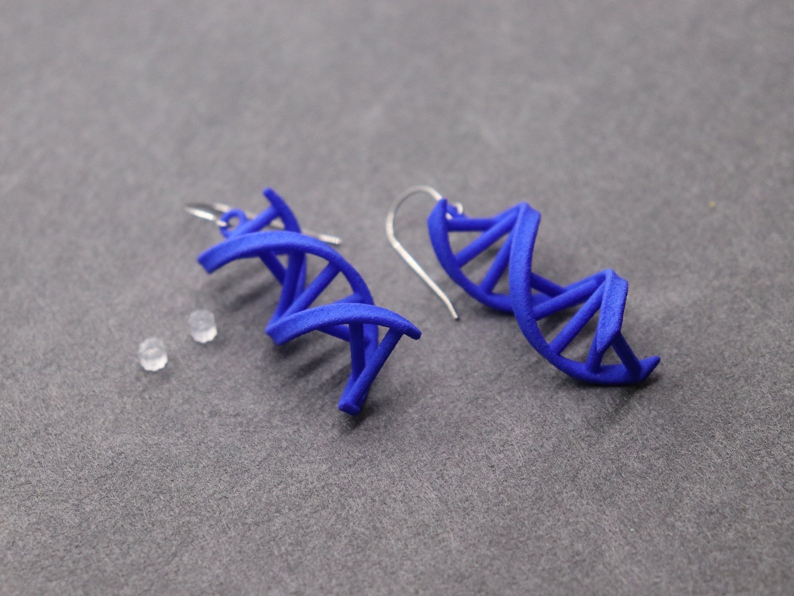 DNA Strand Earrings 3D Printed Nylon Blue Jewelry for Etsy