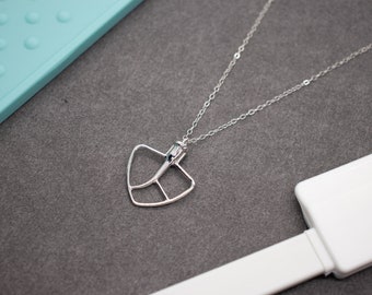 KitchenAid Style Beater Pendant: 3D Printed Mixer Necklace Baking Gift, Sterling Silver Baking Jewelry, KitchenAid Mixer Gift