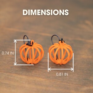 Wireframe Pumpkin Earrings, 3D Printed Harvest Fall Jewelry image 3