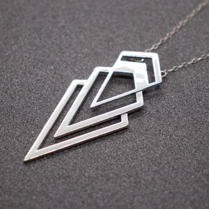 Valorous Necklace, Art Deco Jewelry, 3D Printed Jewelry, Silver Jewelry for Women, Gold Trendy Jewelry, Sterling Geometric Jewelry image 9