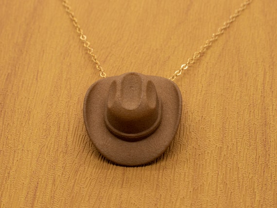 Cowboy Hat Charm 14k Gold Plated 3D - Made in the USA Cowboy Hat Charm 14k Gold Plated 3D - Made in the USA