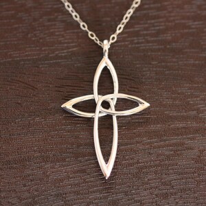 Twisted Cross Pendant: 3D Printed Knotted Christian Necklace