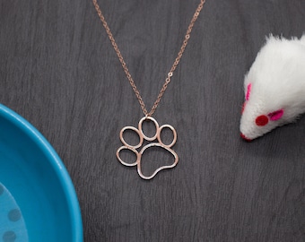 Large Cat Paw Print Necklace, Cat Gifts for Cat Mom, Cat Print Cat Paw, Cat Lover Gift, Cat Memorial Gift, Cat Jewelry, Paw Print Gift