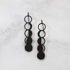 Moon Phase Drop Earrings, 3D Printed Phases of the Moon