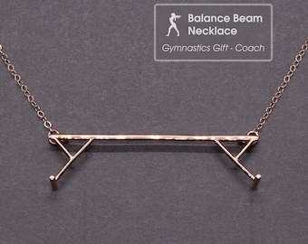 Evenwichtsbalk gymnastiek ketting: turnster cadeau, gymnastiekteam cadeaus, gymnastiekcoach cadeau, gymnastiek moeder ketting, gymnastiek cadeau