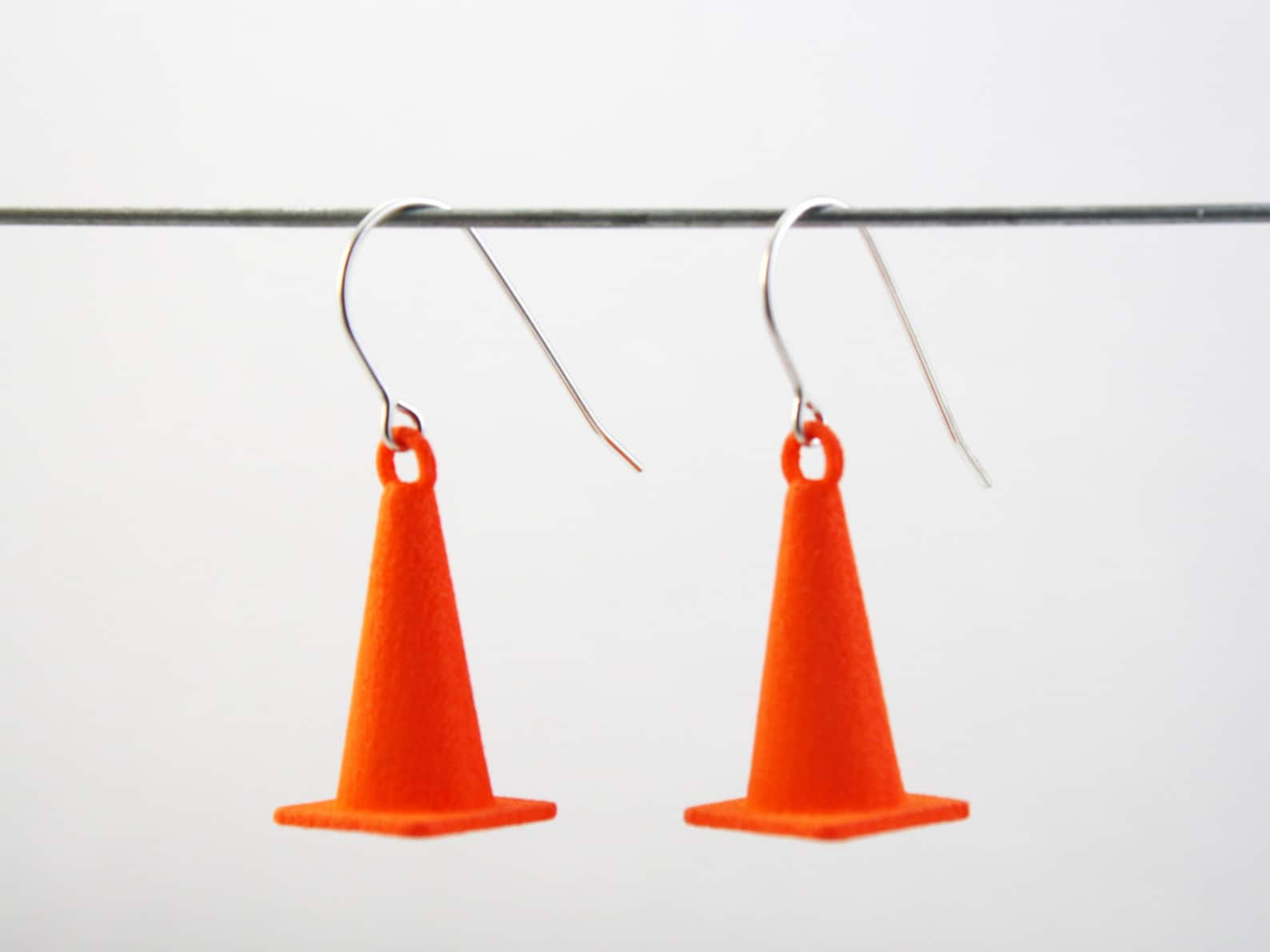 Traffic Cone Earrings 3D Printed Orange Construction Cones Etsy