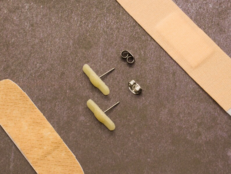 Bandage Earrings 3D Printed Miniature BandAid Jewelry Gift Etsy