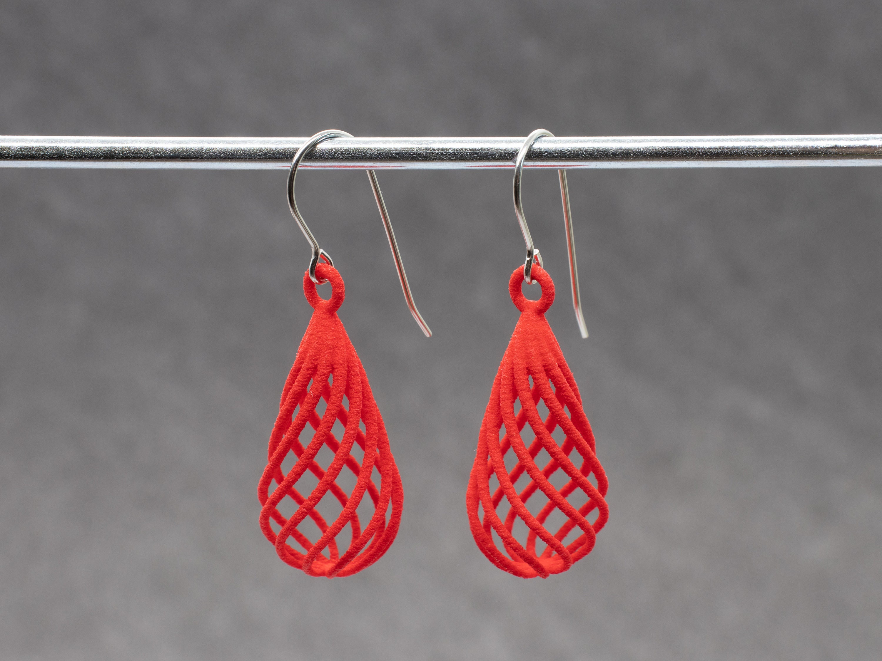 Tapered Swirl Earring, 3D Printed Nylon