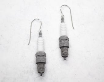 Spark Plug Earrings: 3D Printed Jewelry Gift for Mechanics and Gear Heads