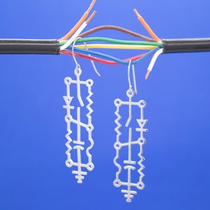 Electrical Circuit Earrings, 3D Printed Electrical Engineer Gift, Women Engineer Earrings, Electrical Technician Gift