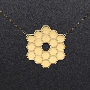 James Webb Space Telescope Mirror Pendant, 3D Printed NASA JWST Necklace, James Webb Telescope Jewelry, Ready to Ship!