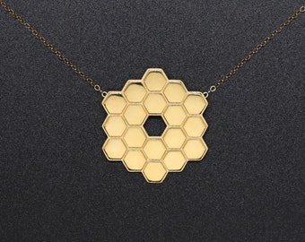 James Webb Space Telescope Pendant: 3D Printed NASA JWST Necklace, James Webb Telescope Jewelry, JWST Mirror