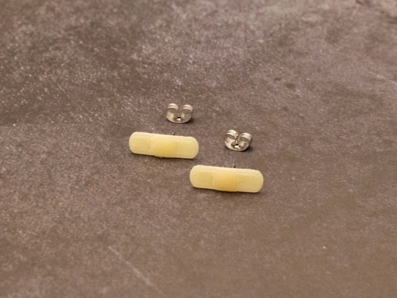 Bandage Earrings 3D Printed Miniature BandAid Jewelry Gift Etsy