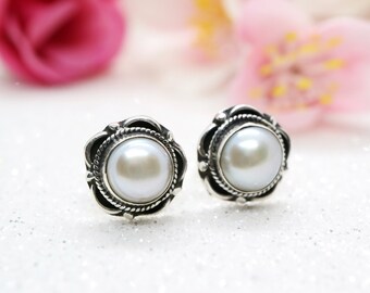 925 Sterling Silver Dangle Earrings With 5mm Lab-Created White Pearl – Stunning