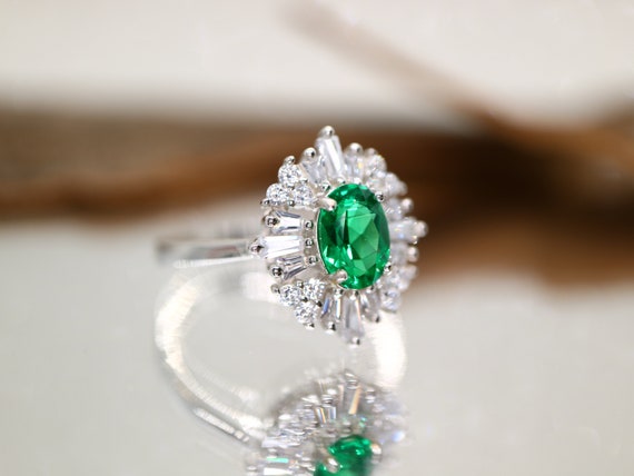 Emerald starburst sale ring