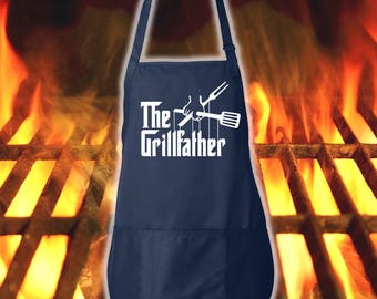 Grill Father Cooking Apron - Fathers Day Apron Gift Dad