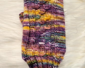 Fingerless Colorway Gloves, Garden Flowers Smock