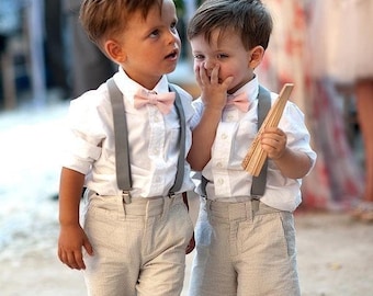 COTTON bow tie, boy, child, wedding, pale pink, powder pink, pastel, page boy