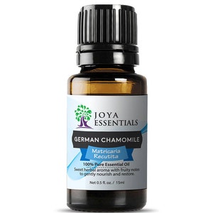 Chamomile Essential Oil, German Chamomile, 100% Pure Essential Oil, Organic Blue Chamomile Oil, Undiluted, Therapeutic Grade