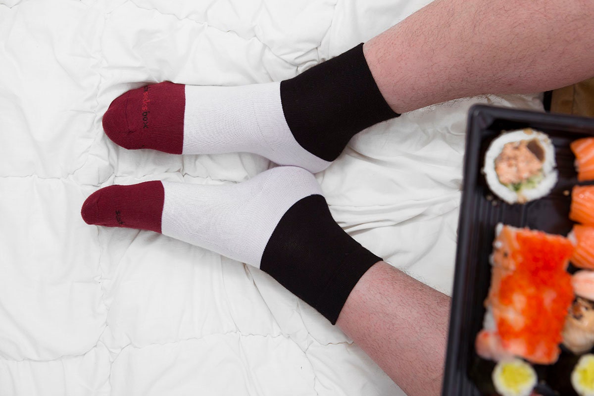 Tenue Humour Alimentaire Chaussettes Sushi Originales - 2 Paires Saumon Concombre Maki, Coton Qualité Chaussettes Originales Cadeau