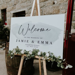 Wedding Welcome Board with sage green colour splash | Rustic Fall Wedding Signage | Welcome to our wedding sign