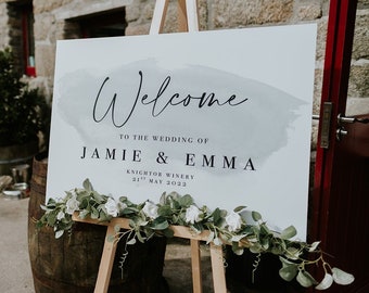 Wedding Welcome Board with sage green colour splash | Rustic Fall Wedding Signage | Welcome to our wedding sign