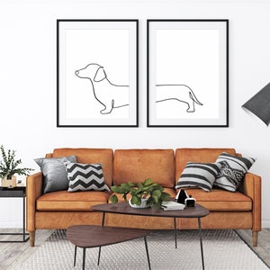 Dachshund Print | Set of 2 Prints | Sausage Dog Art, Dachshund Gift, Dog lover gift, Dachshund Art  | Wall Decor