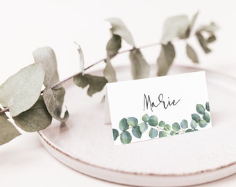 Rustic Wedding Place Cards, table names | Eucalyptus & Olive, Sage Greenery theme