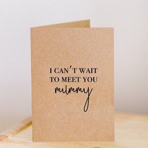 Ik kan niet wachten om je te ontmoeten mama |  Verjaardagskaart voor mama | Leeg binnenkant | Verjaardagskaart voor mama to be