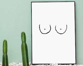 Descarga instantánea Boobs Print / Bedroom Bathroom Poster / Home Decor / Boobs Card