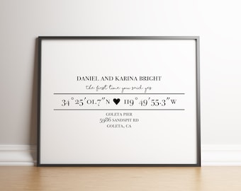 Your Wedding location coordinates print | Personalised wedding gift | Engagement gift | Personalised Wedding Keepsake