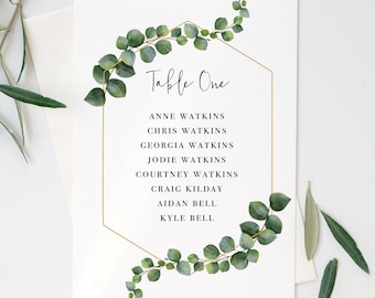 Personalised Wedding Table Plan Cards | Custom Wedding Table Plan Cards