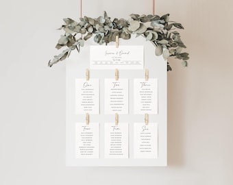Cartes de plan de table de mariage minimalistes Plan de table de mariage | Cartes de plan de table de mariage personnalisées