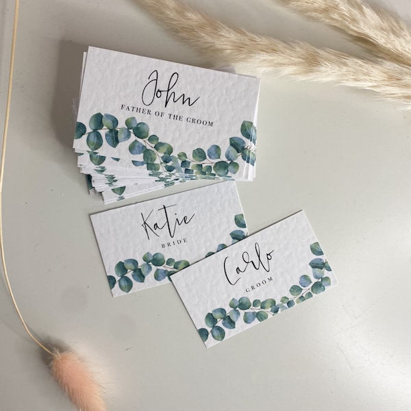 Eucalyptus place cards | Wedding place setting name cards | Botanical wedding | Personalised Place Cards | Botanical Wedding Table Decor
