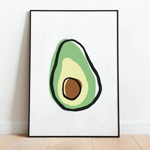 Avocado Wall Art Print | Kitchen Poster | Home Decor  | Avocado Oversized Wall Art