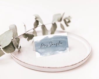 Dusky Blue Wedding Place Cards, table names, Navy theme wedding name cards, wedding placecards