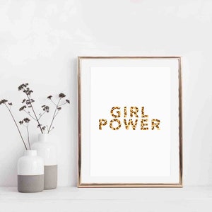 Girl Power print | Home Decor Poster  | Sassy Gift for her | Leopard Print Decor | Leopard Print Poster