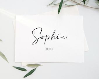 Wedding Place Cards Meal | Folded Name Cards Wedding | Wedding Name Cards Minimalist