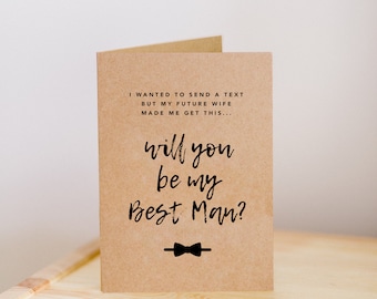 Best Man Proposal card | Funny Best Man card | Will You Be My Best Man Card | My Wife Made Me Get This Best Man Card