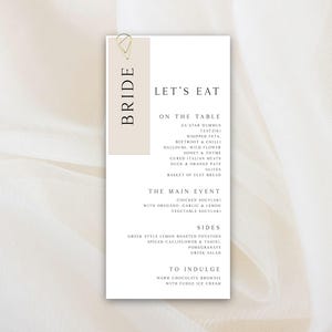 Modern minimalistisch trouwprogramma, kaarten met minimale volgorde van de dag, bruiloftsgastprogramma's voor ceremonie