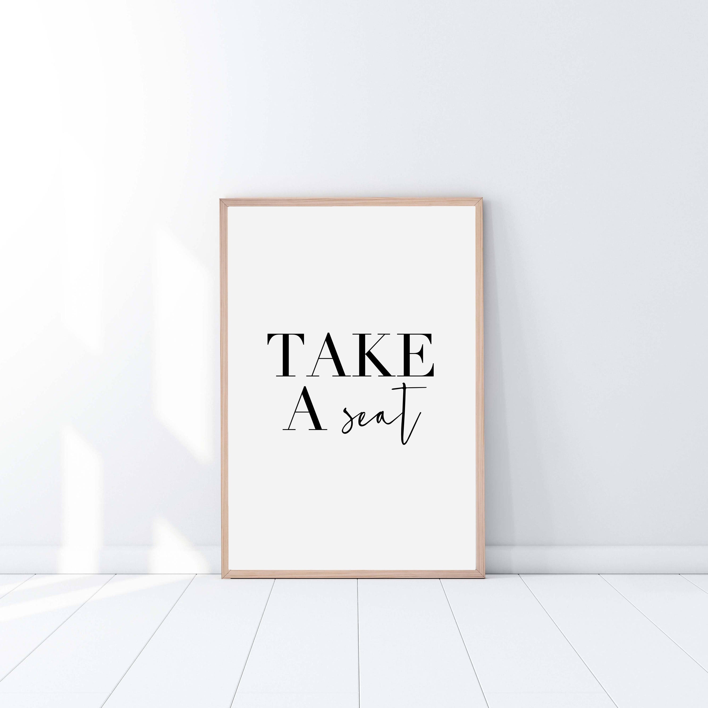 Take a Seat Bathroom Sign Take a Seat Print Bathroom Wall Etsy